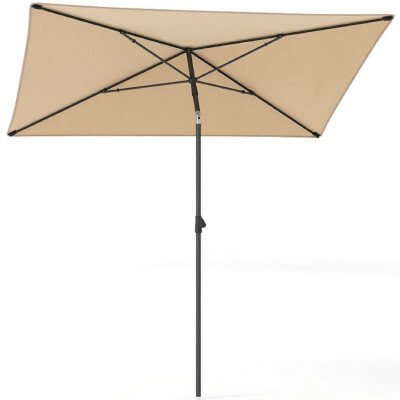 COSTWAY Zahradní slunečník NP12366BE, 210 x 140 cm, béžový – Hledejceny.cz