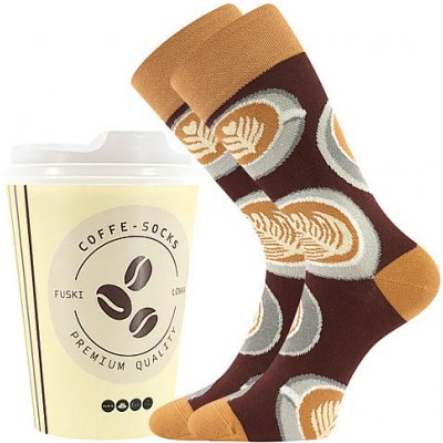 Dospělé ponožky Coffee To Go světle hnedá