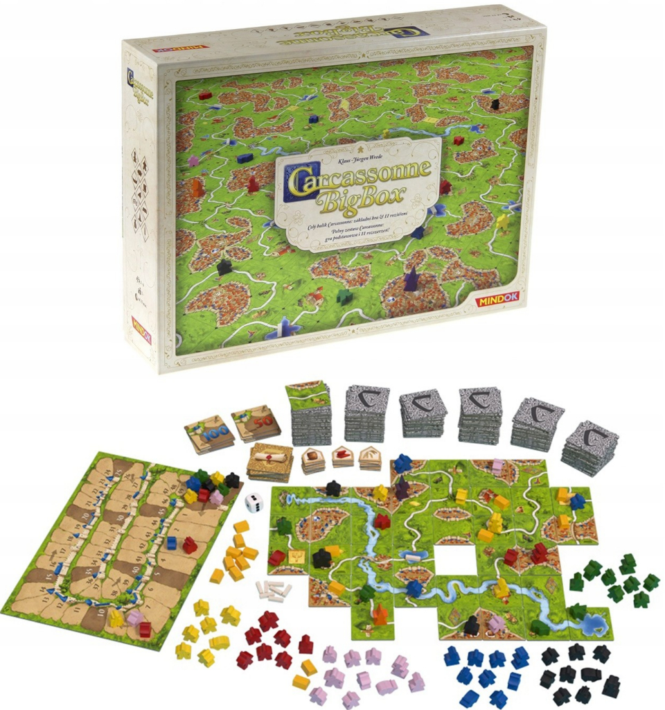 MINDOK HRA Základní + 11 rozšíření Carcassonne Big Box 2017