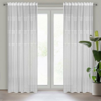 EUROFIRANY ZÁCLONA NA PÁSCE INES 140X270 CM BÍLÁ – Hledejceny.cz