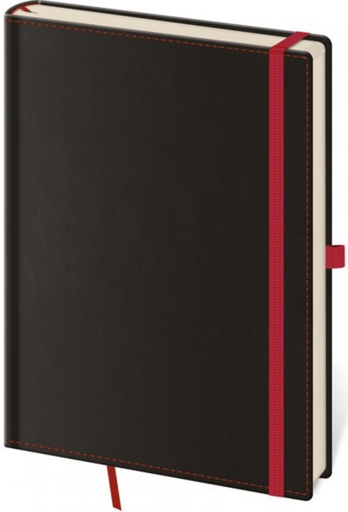 Helma 365 Tečkovaný zápisník Black Red B7 kapesní čtverečkovaný – Zboží Živě