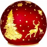 MagicHome Koule sklo, červená, 10xLED teplá bílá, 12x11 cm, 3xAA – Hledejceny.cz
