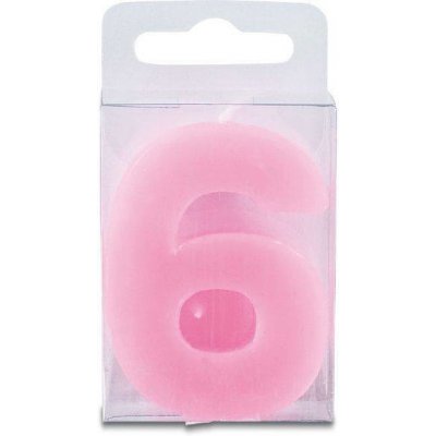 Stadter Svíčka ve tvaru číslice 6 mini růžová – Zbozi.Blesk.cz
