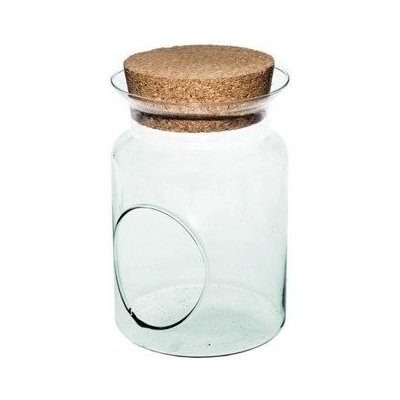 ecoglassworks Skleněná váza Digitalis s korkovým špuntem a otvorem - výška 20 cm, průměr 14 cm – Hledejceny.cz
