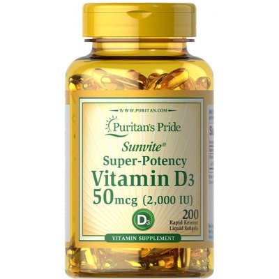 Puritan's Pride Vitamin D3 2000 IU 200 kapslí – Hledejceny.cz