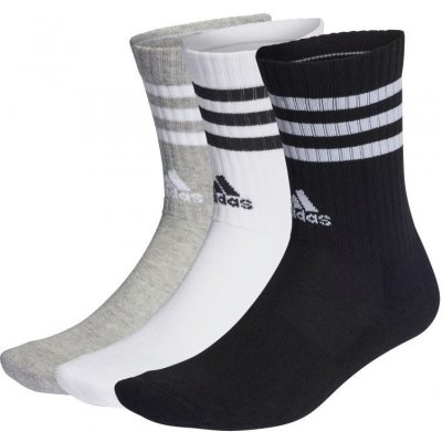 adidas 3-Stripes Cushioned Crew Socks 3P medium grey heather/white/black/white – Hledejceny.cz