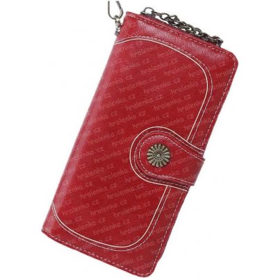 Elegantní Dámská peněženka s přezkou i na zip červená