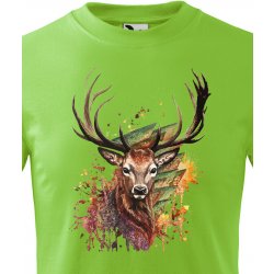 dětské tričko s jelenem jablková zelená
