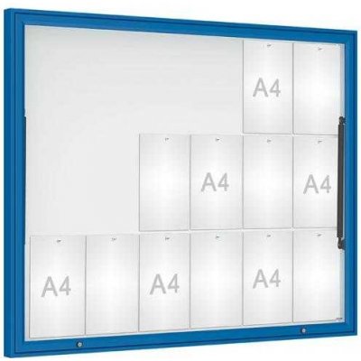 PROCITY Venkovní vitrína Classique, 18 x A4, plexi, modrá | Zboží Auto