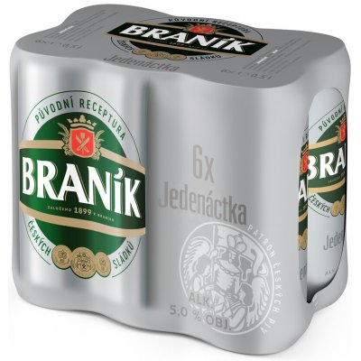 Braník Světlý Ležák 11° 6 x 0,5 l (plech) – Hledejceny.cz