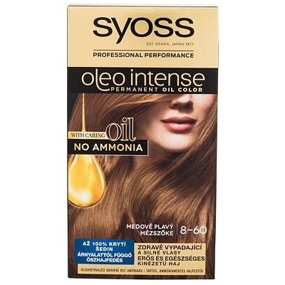 Syoss Oleo Intense Permanent Oil Color permanentní olejová barva na vlasy bez amoniaku 8-60 Honey Blond 50 ml – Zboží Mobilmania