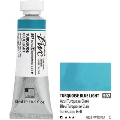 ShinHan Akvarelová barva PWC 15 ml Turquoise Blue Light 597 – Hledejceny.cz