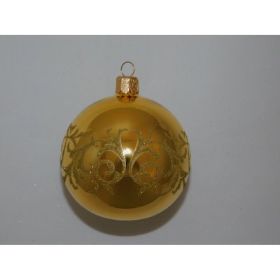 ONREX Vánoční ozdoba skleněná koule zlatá ornament pr. 8 cm – Hledejceny.cz
