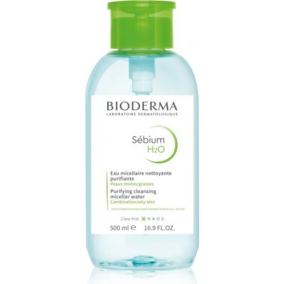 Bioderma Sébium H2O micelární voda pro smíšenou a mastnou pleť s dávkovačem Micelle Solution 500 ml