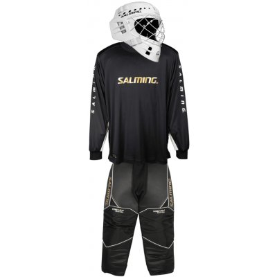 Salming Brankářský set React black/white + maska Salming Phoenix Elite Helmet White Shiny – Zboží Dáma