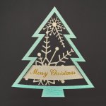 AMADEA Dřevěná ozdoba stromek Merry Christmas dvojitý zelený 9 cm český výrobek – Hledejceny.cz