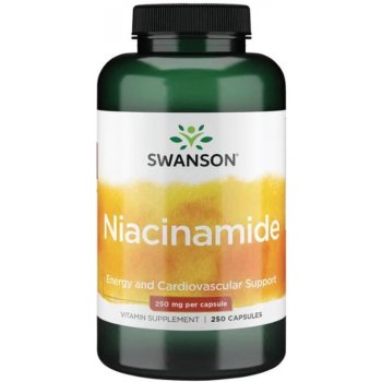 Swanson Niacin Niacinamid 500 mg 250 kapslí