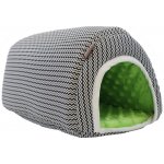 Samohýl Exclusive Domek dr.savec oblouk M černobílé vlnky hrášková minky 20 x 27 x 17 cm – Zboží Mobilmania