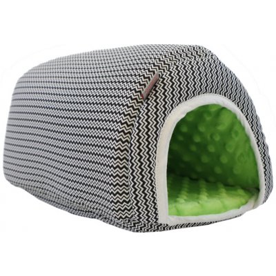 Samohýl Exclusive Domek dr.savec oblouk M černobílé vlnky hrášková minky 20 x 27 x 17 cm – Zboží Mobilmania