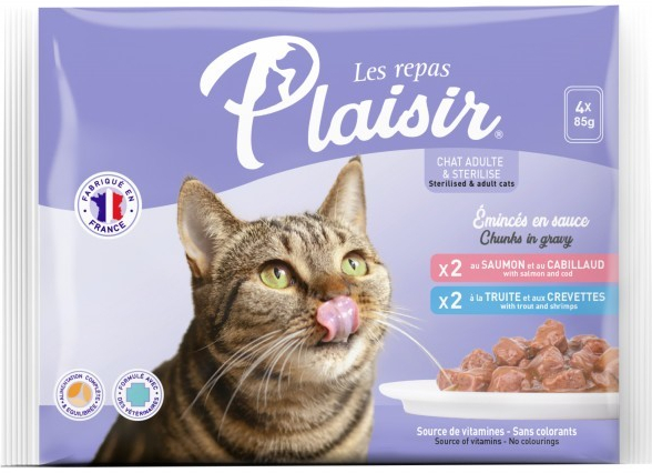 Plaisir cat pro dospělé i kastrované kočky 4 x 85 g