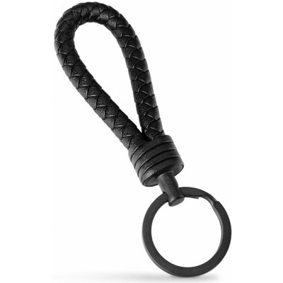 Přívěsek na klíče SERASAR Pánská Kožená Kožená Pro Muže Strong z Stainless Steel Černá 16cm