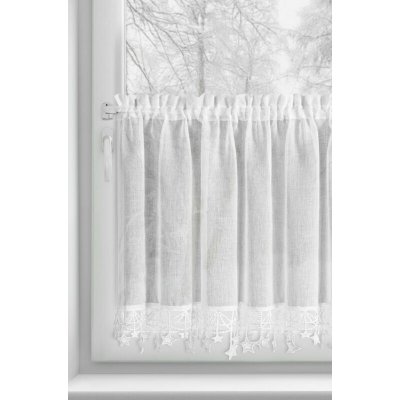 VÁNOČNÍ VITRÁŽKOVÁ ZÁCLONA 2 BÍLÁ 60X150CM TUNEL – Hledejceny.cz