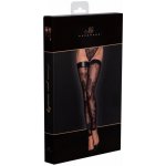Noir Handmade F243 Tulle Stockings with Patterned Flock Embroidery – Zboží Mobilmania