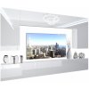 Obývací stěna Belini Premium Full Version bílý lesk LED osvětlení Nexum 19