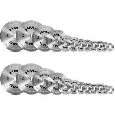 HMS TOS Sada ocelových olympijských kotoučů 2 x 0,25 - 25 kg 168 kg 50 mm – Zboží Dáma