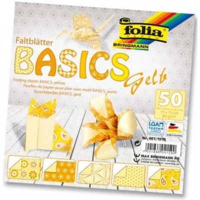 Papíry na skládání Origami žluté
