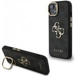 Guess PU 4G Metal Logo Stand Camera Frame Zadní Kryt pro iPhone 13 Black – Zboží Mobilmania