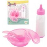 Teddies Sada pro panenky plast lahvička miska s příborem na kartě 19x22x4cm – Hledejceny.cz