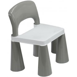 NEW BABY Dětská sada stoleček a dvě židličky šedo-bílá