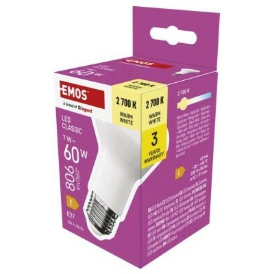Emos LED žárovka Classic R63 E27 7 W 60 W 806 lm / – Hledejceny.cz