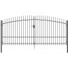 Branka vidaXL Dvoukřídlá plotová brána s hroty 400 x 225 cm