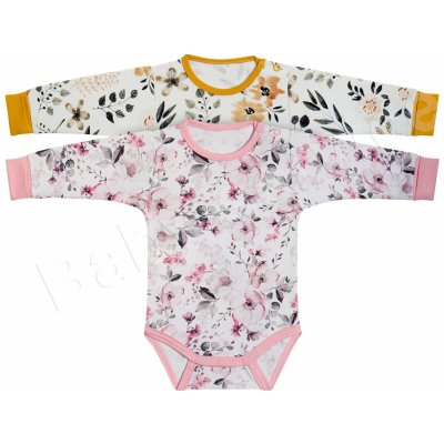 Baby Service Kojenecké body roustoucí dlouhý rukáv potisk žlutá – Zboží Dáma