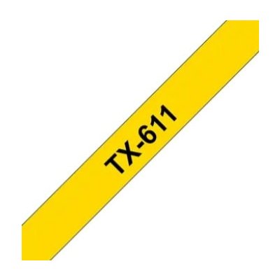 Brother TX-611 černý tisk na žlutém podkladu 6 mm – Hledejceny.cz