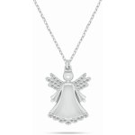 Brilio Silver Stříbrný dámský náhrdelník s andělíčkem NCL188W – Zboží Mobilmania