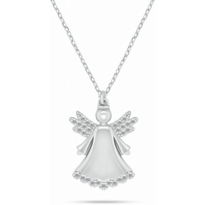 Brilio Silver Stříbrný dámský náhrdelník s andělíčkem NCL188W – Zboží Mobilmania