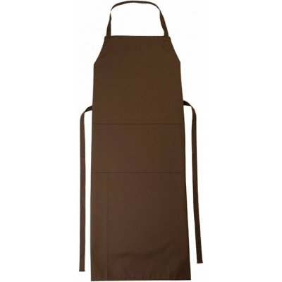 CG Workwear Zástěra Verona s laclem a kapsou 90x75 cm hnědá tmavá 90x75 cm CGW1146 – Hledejceny.cz