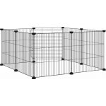 zahrada-XL 8panelová ohrádka pro zvířata s dvířky černá 35 x 35 cm ocel – Hledejceny.cz