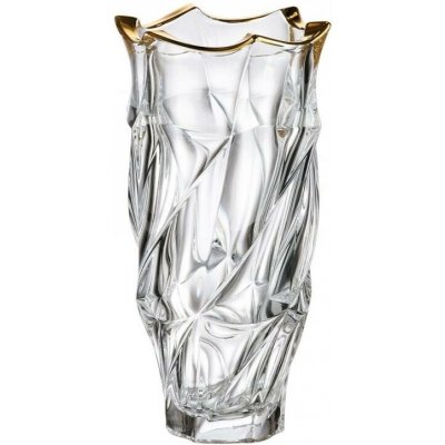 BOHEMIA TREASURY KŘISTÁLOVÁ VÁZA BOHEMIA FLAMENCO GOLD SOFT 300 MM – Hledejceny.cz