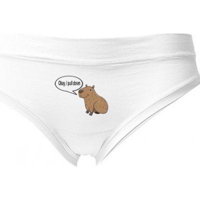 Shock absorber Kalhotky Fox s potiskem Capybara, Okey I pull down kalhotky dámské Bílá