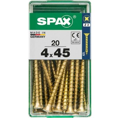 SPAX Vrut 4x45, zápustná hlava, PZ, YELLOX, 20 ks (S) – Hledejceny.cz