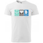 Dobrý Triko pánské tričko Peace Love beer Bílá – Hledejceny.cz