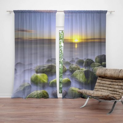 Sablio Závěs Kameny v jezeře: 2ks 140x250cm – Hledejceny.cz