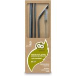 Paper Design Brčka na pití kovové stříbrné 3 ks štěteček Green – Zboží Dáma