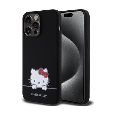 Hello Kitty Liquid Silicone Daydreaming Logo Zadní Kryt pro iPhone 15 Pro Max Black 3666339187279