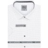 Pánská Košile AMJ Comfort fit košile s krátkým rukávem bílá s drobným vzorem VKBR1277 krátký rukáv