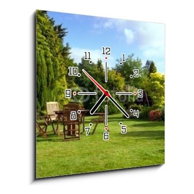 Obraz s hodinami 1D - 50 x 50 cm - English Garden Anglická zahrada – Zbozi.Blesk.cz